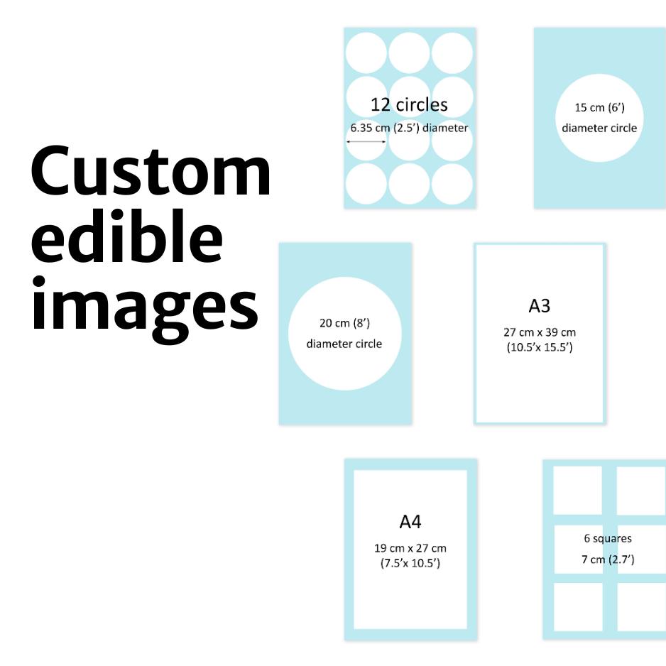custom edible images collection prints on cakes