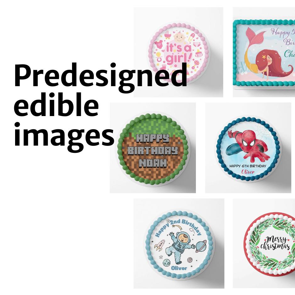 pre-designed edible images collection prints on cakes