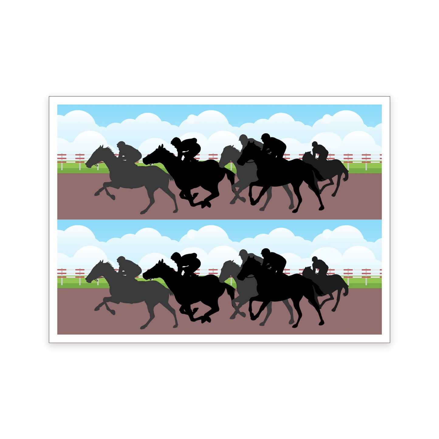 Horse Racing  - Edible Icing Cake Wrap