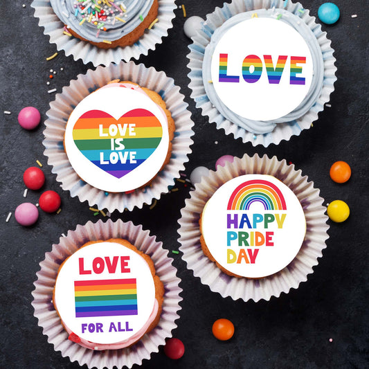 Love Pride edible icing prints toppers.