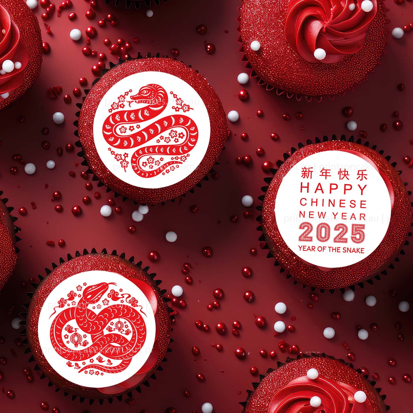 Chinese New Year 2025 Year of the Snake - Edible Icing Images - printsoncakes - Edible Image service provider