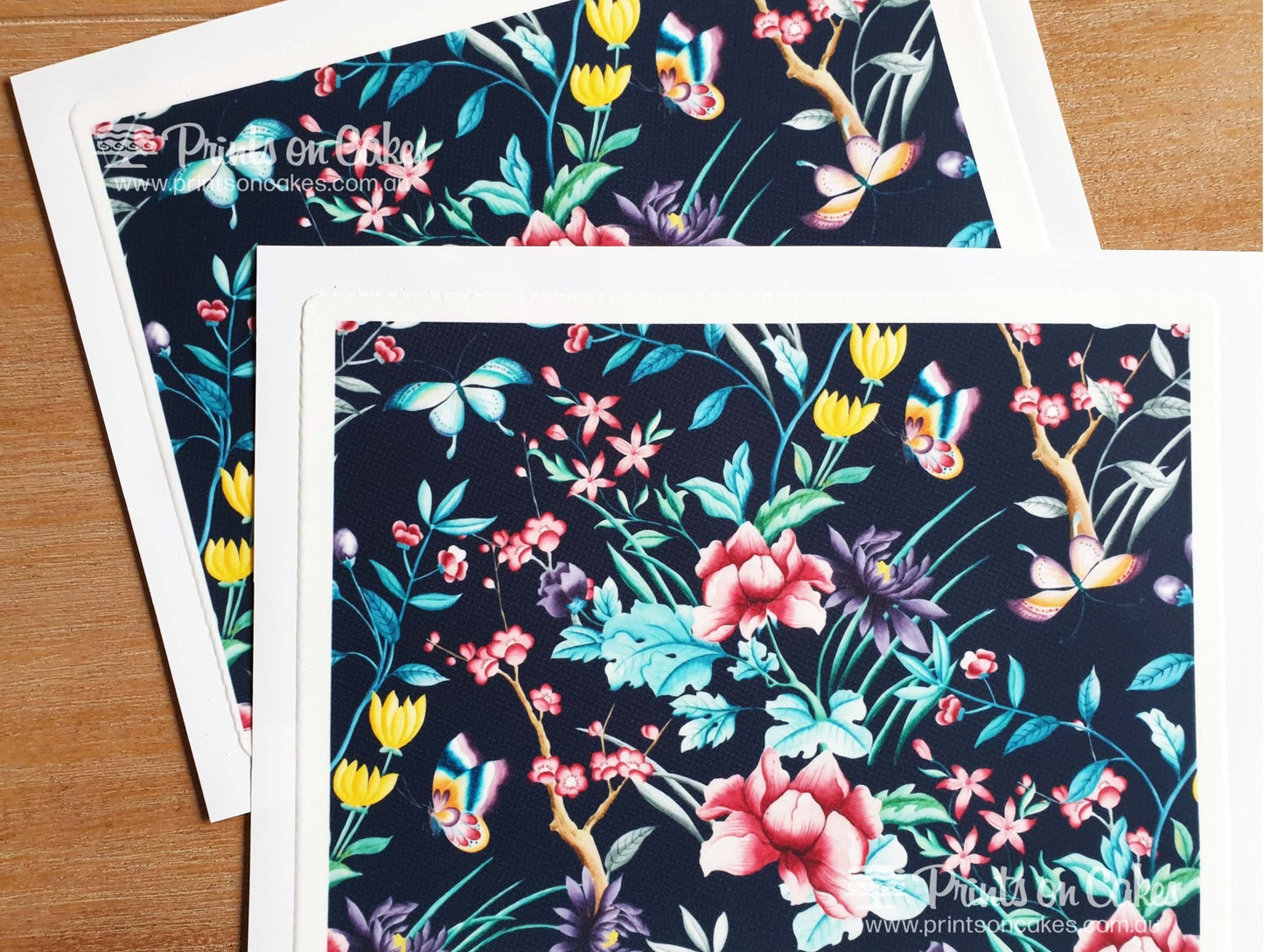 Chinoiserie Floral - Edible Icing Cake Wrap - printsoncakes - Edible Image service provider