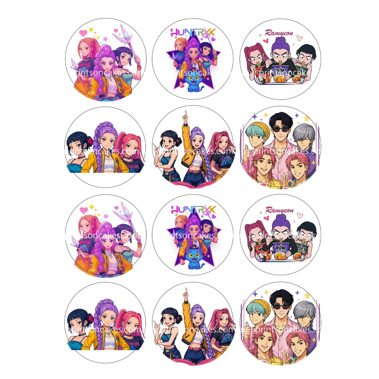 Hunter X Kpop Demon Hunters – Edible Icing Images - Prints On Cakes - Edible Image service provider