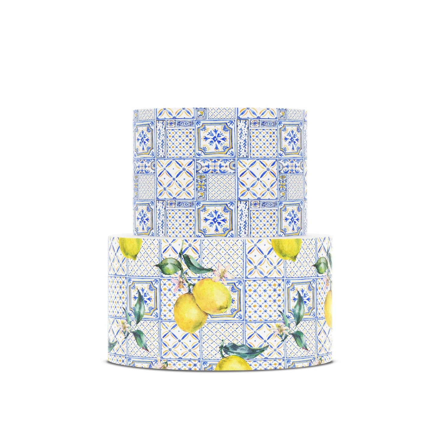 Italian Blue Tiles - Icing Cake Wrap - printsoncakes - Edible Image service provider