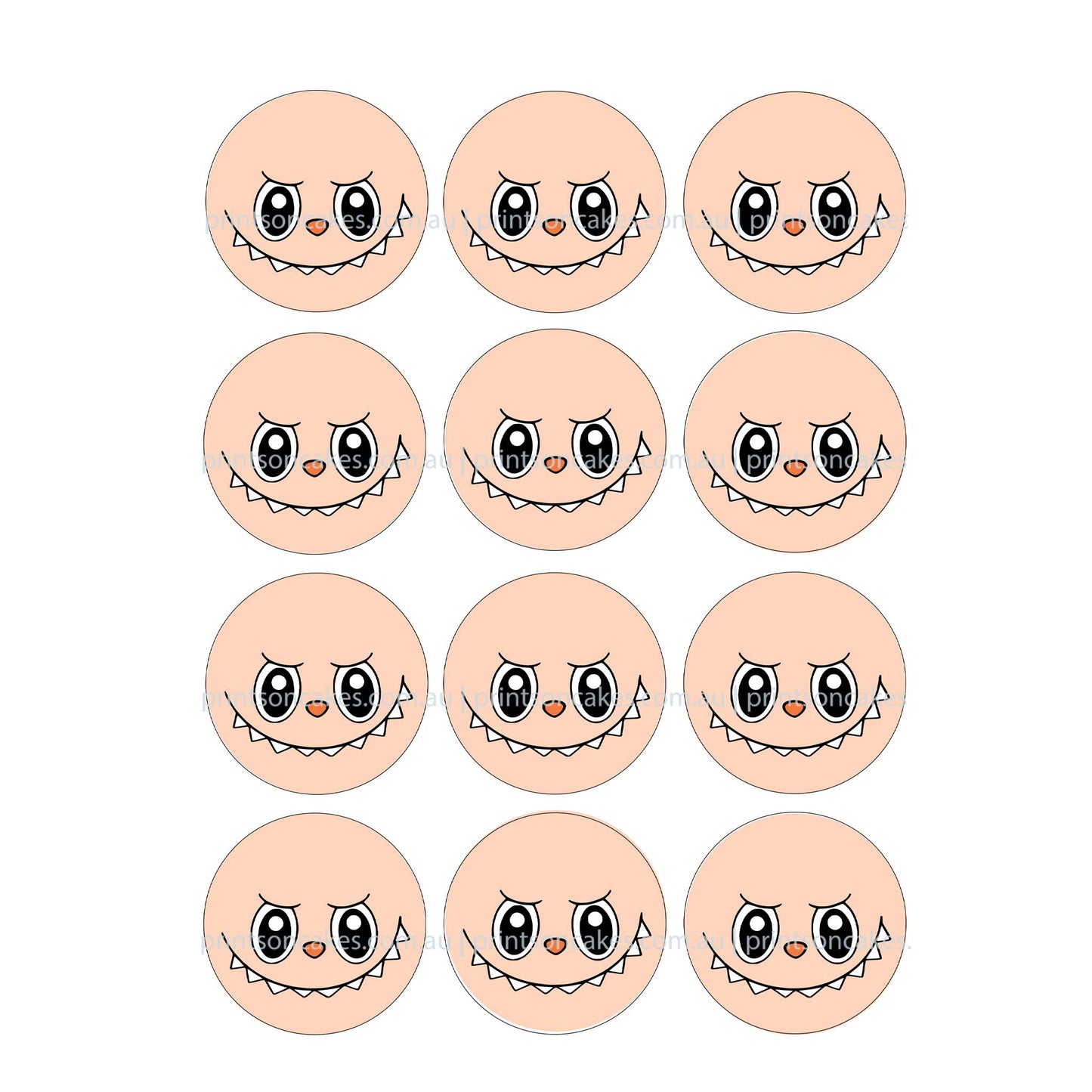 Labubu Monster Faces – Edible Icing Images - Prints On Cakes - Edible Image service provider
