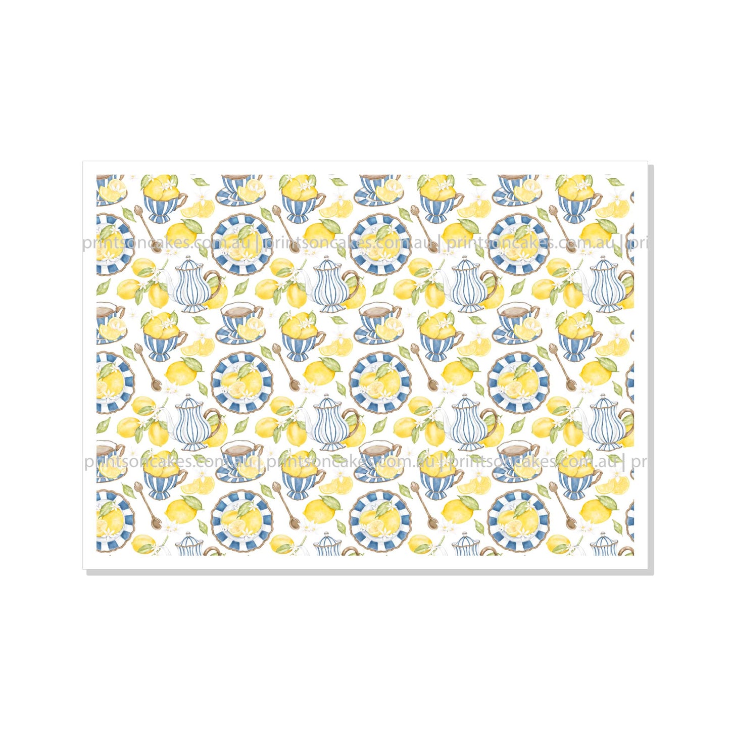 Lemon & Tea – Cake Wrap Edible Image - Prints On Cakes - Edible Image service provider