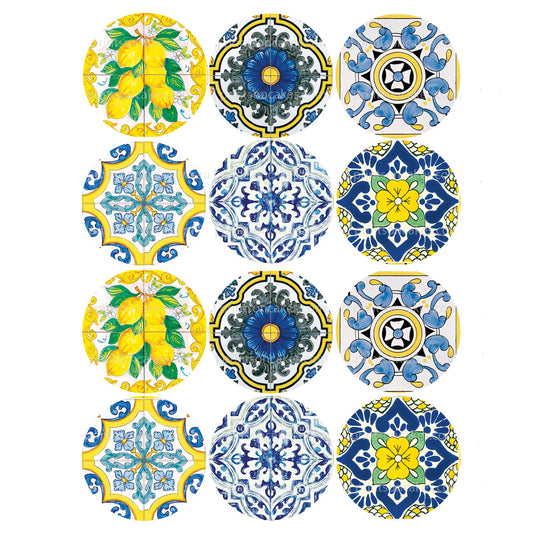 Mediterranean Portuguese Lemon Tile – Edible Icing Images - printsoncakes - Edible Image service provider