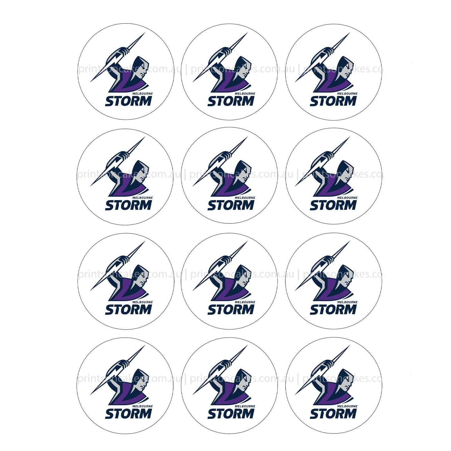 Melbourne Storm NRL Club - Edible Icing Images - Prints On Cakes - Edible Image service provider