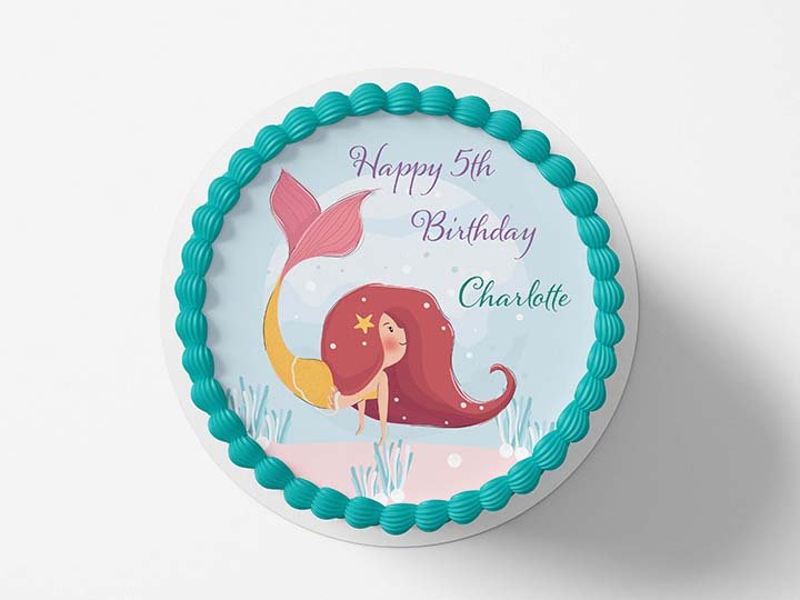 Mermaid - Edible Icing Toppers - printsoncakes - Edible Image service provider