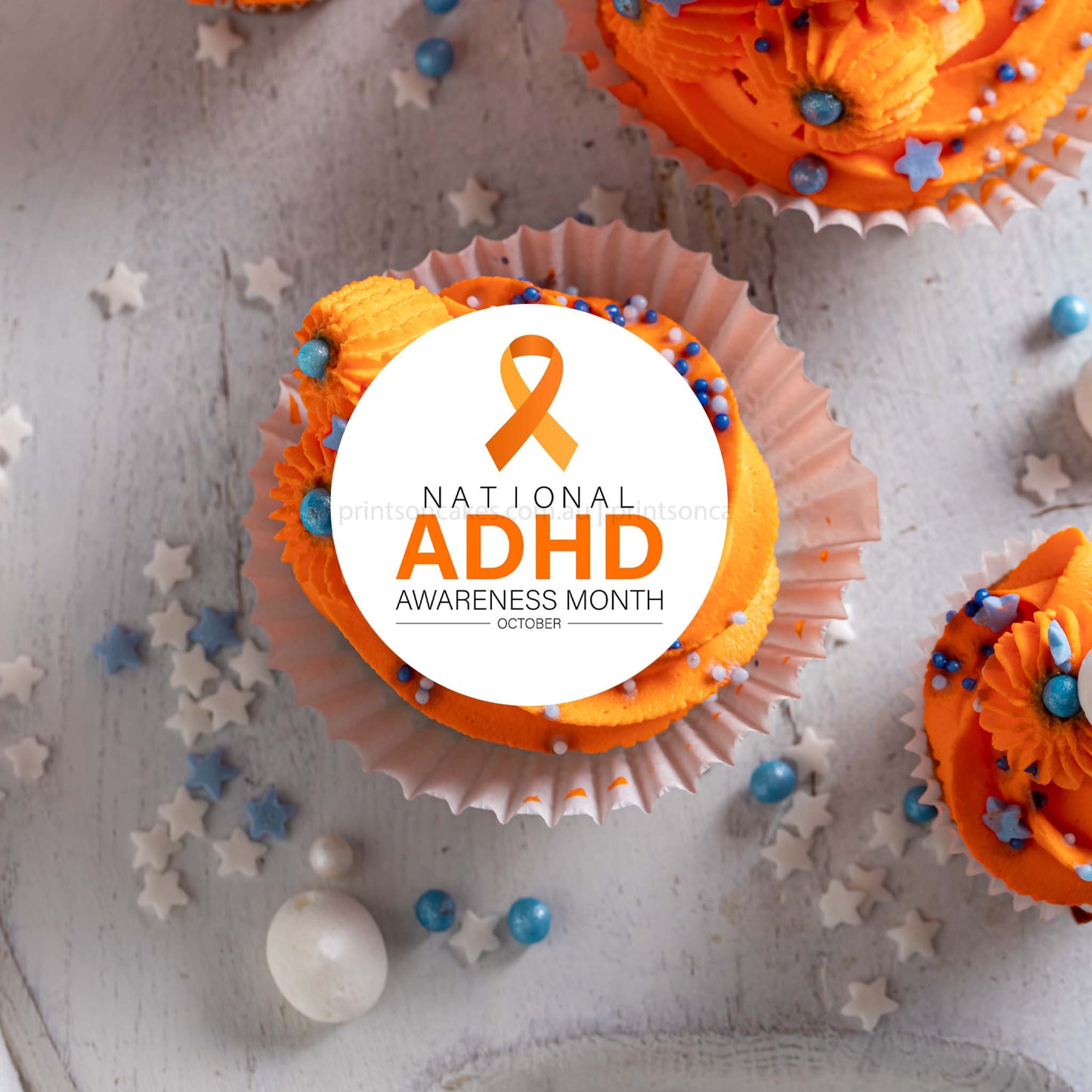 National ADHD Awareness Month - Edible Icing Images - Pre - cut - Prints On Cakes - Edible Image service provider