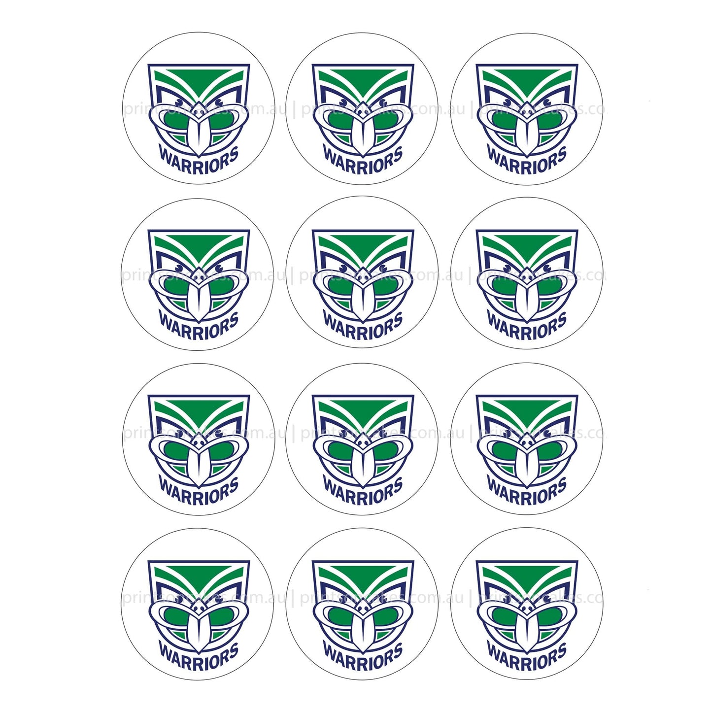 New Zealand Warriors NRL Club - Edible Icing Images - Prints On Cakes - Edible Image service provider