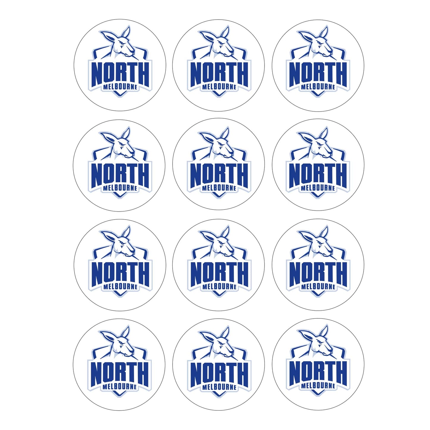 North Melbourne Kangaroos AFL Club - Edible Icing Images - printsoncakes - Edible Image service provider