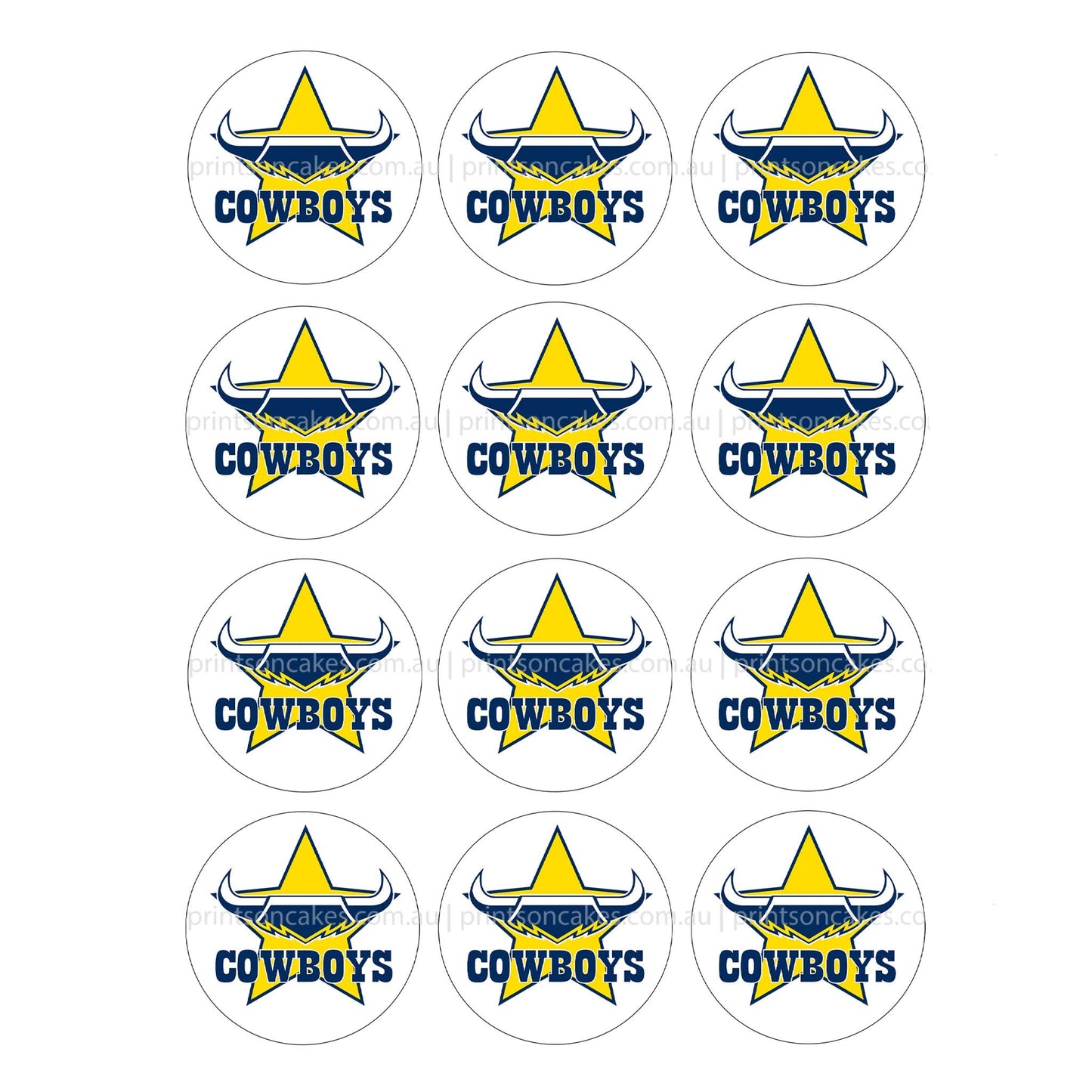 North Queensland Cowboys NRL Club - Edible Icing Images - Prints On Cakes - Edible Image service provider