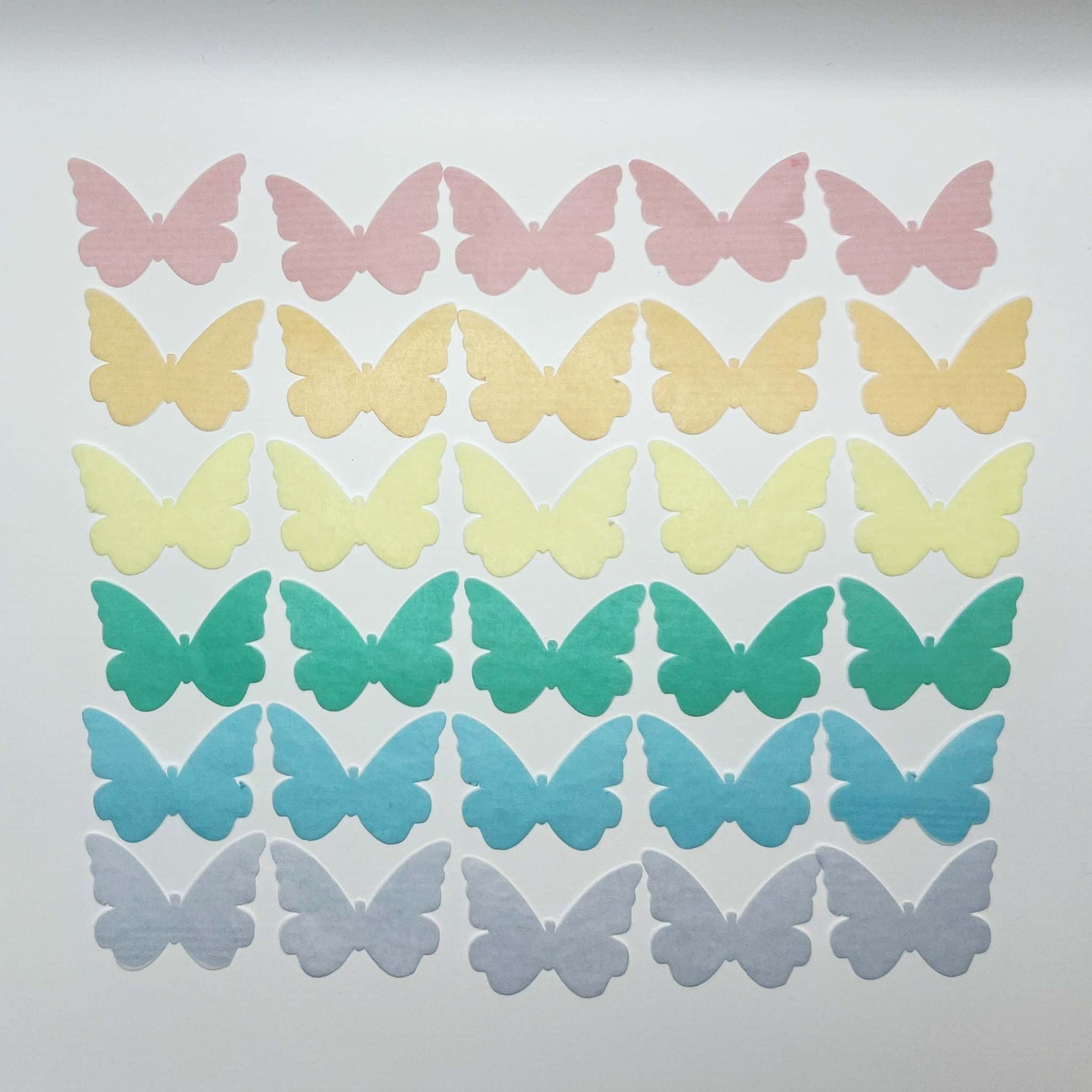 Pastel Rainbow Edible Wafer Butterflies - Medium - 30pcs - Prints On Cakes - Edible Image service provider