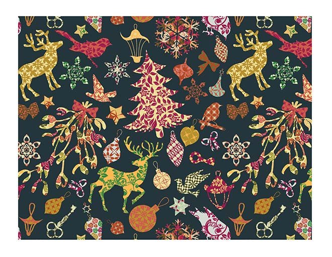 Patchwork Christmas - Icing Cake Wrap - printsoncakes - Edible Image service provider