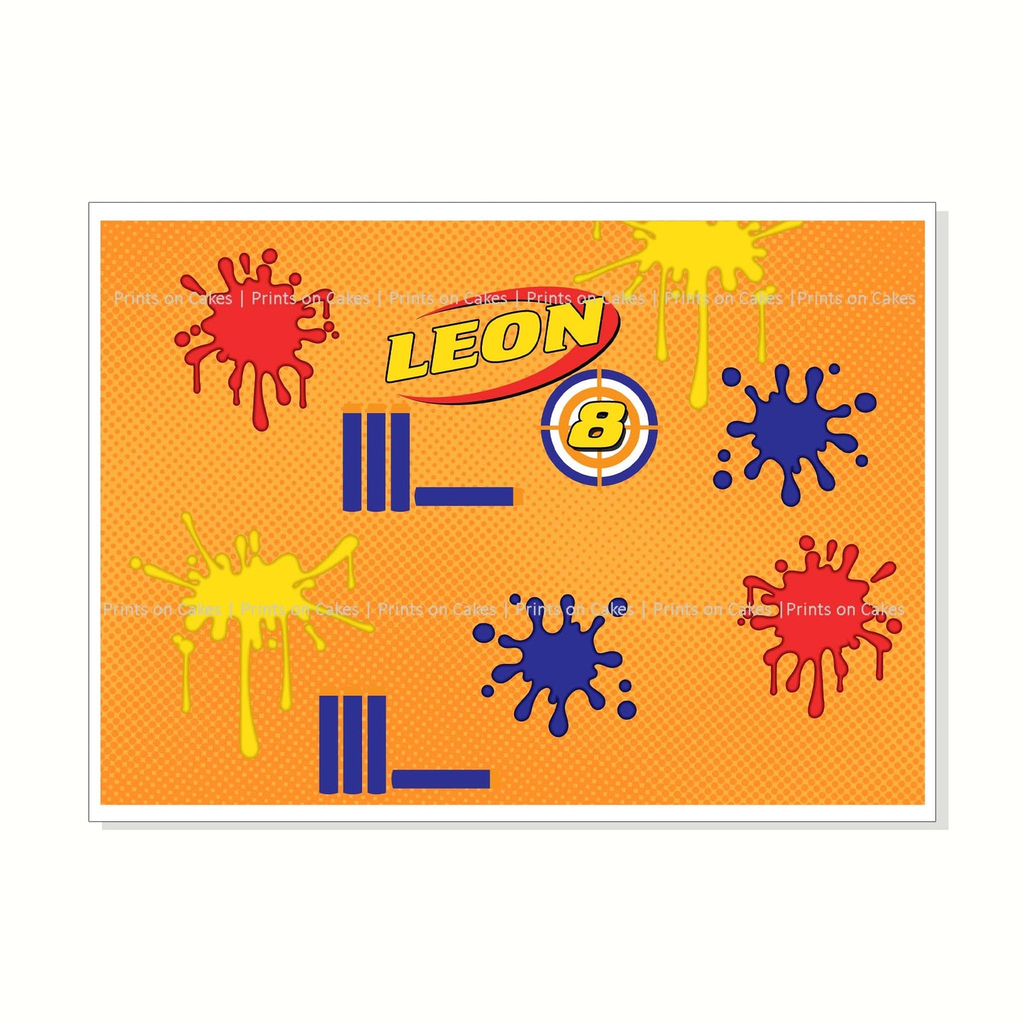 Personalised Nerf Gun - Edible Icing Cake Wrap - printsoncakes - Edible Image service provider