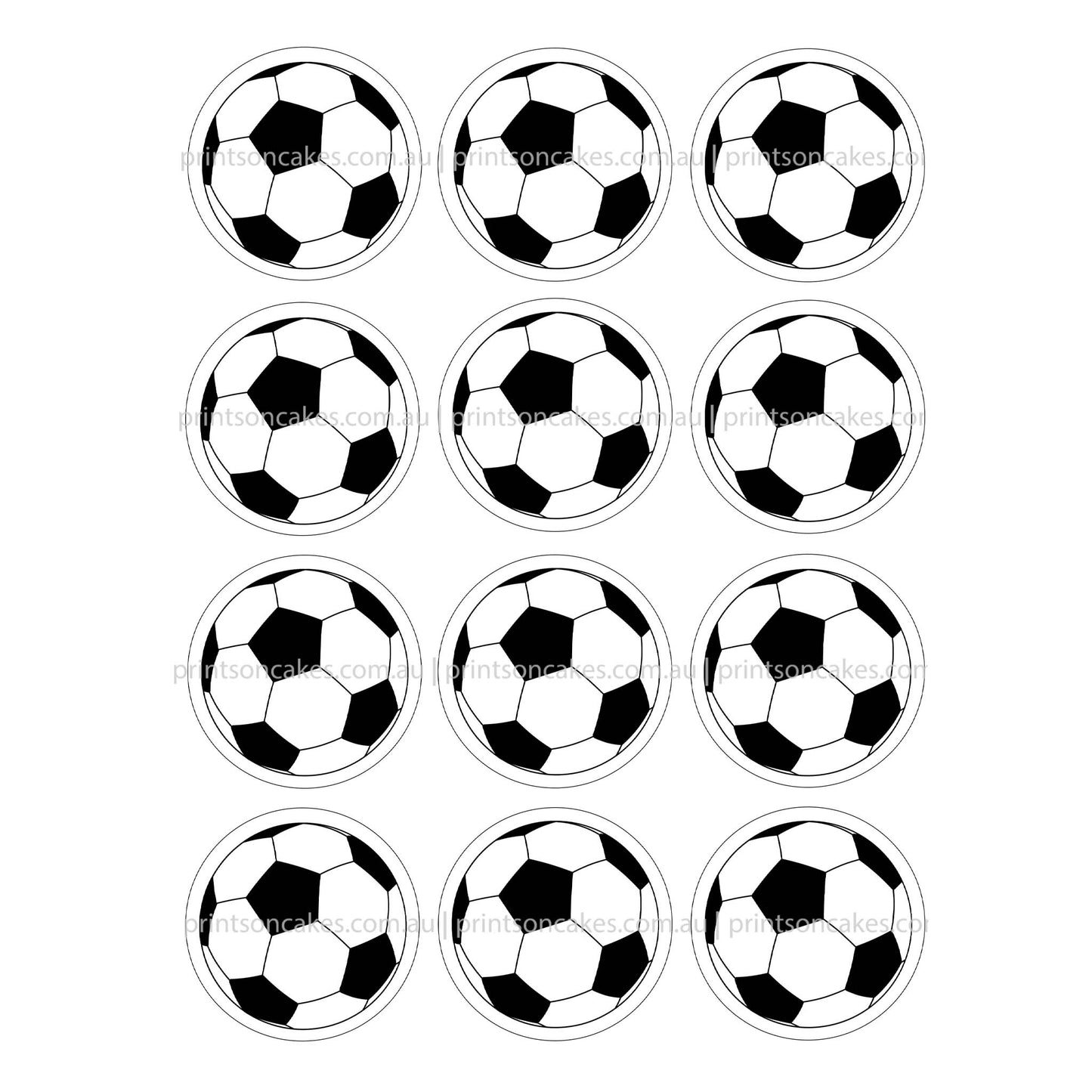 Soccer Balls - Edible Icing Images - Prints On Cakes - Edible Image service provider
