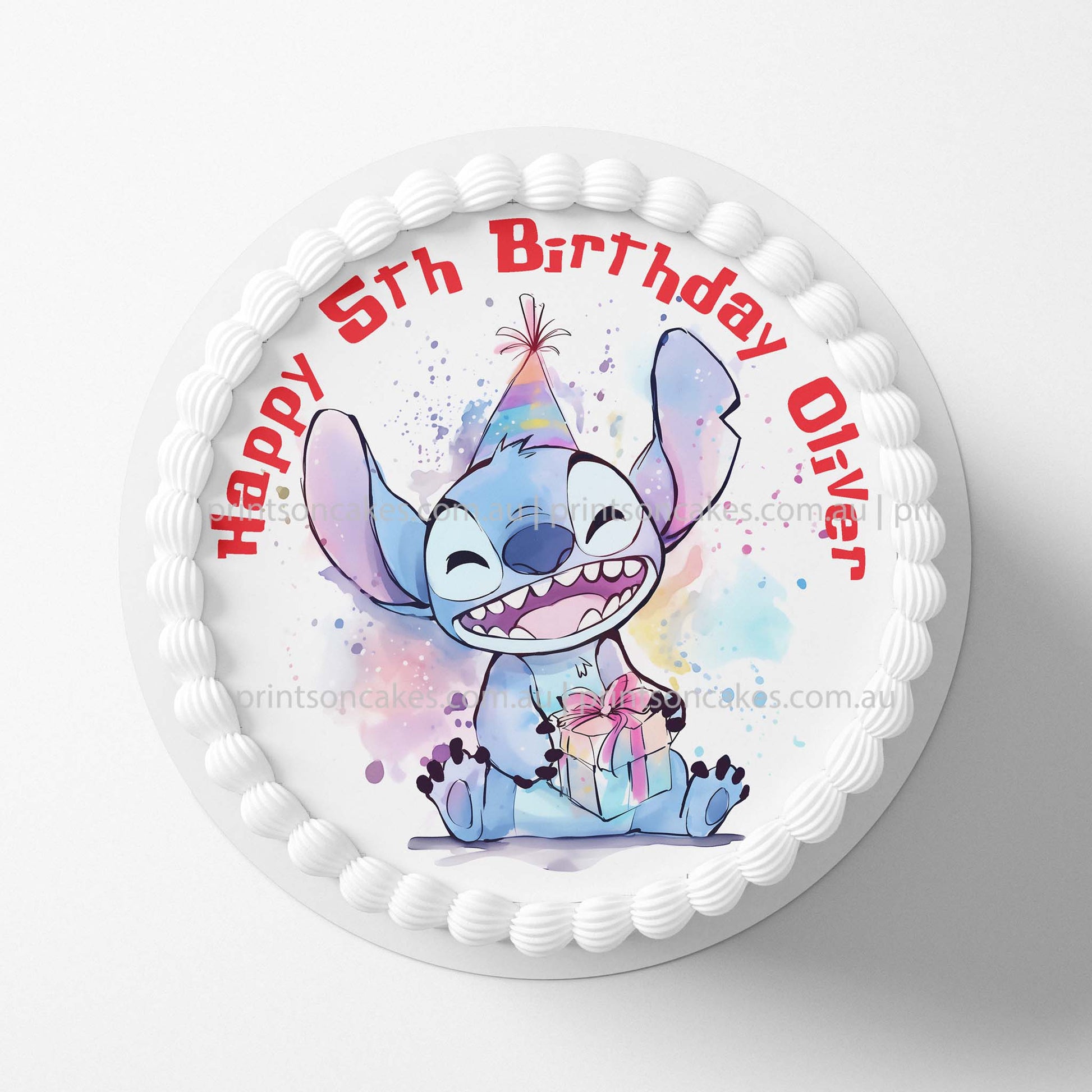 Stitch Birthday - Edible Icing Toppers - Prints On Cakes - Edible Image service provider