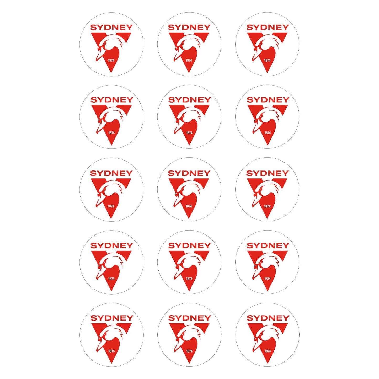 Sydney Swans AFL Club - Edible Icing Images - printsoncakes - Edible Image service provider