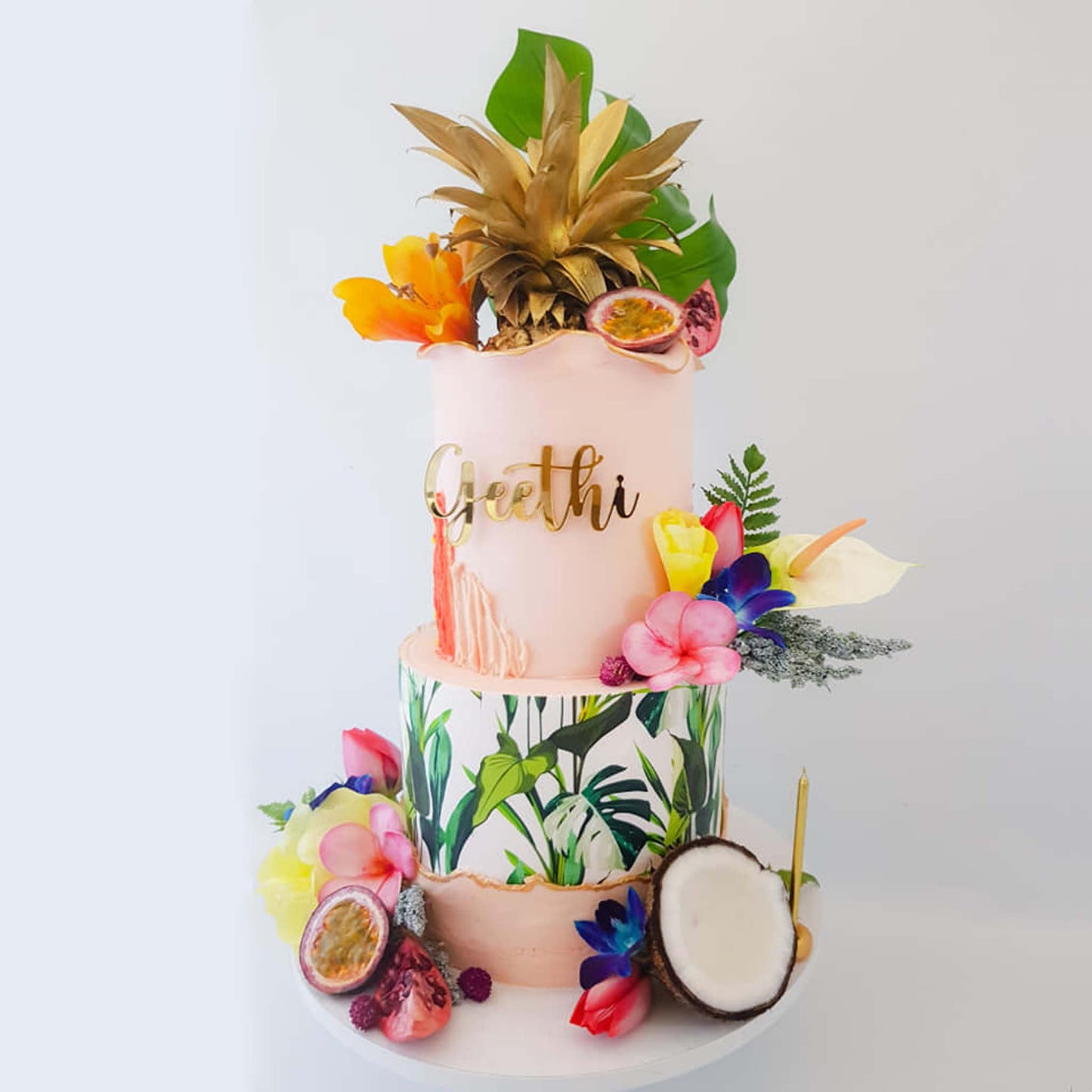 Tropical Green Leaves - Icing Cake Wrap - printsoncakes - Edible Image service provider