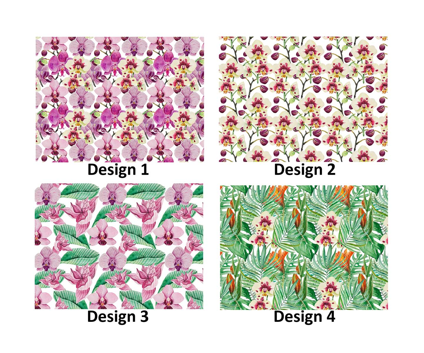 Tropical Leaves and Orchids - Icing Cake Wrap - printsoncakes - Edible Image service provider