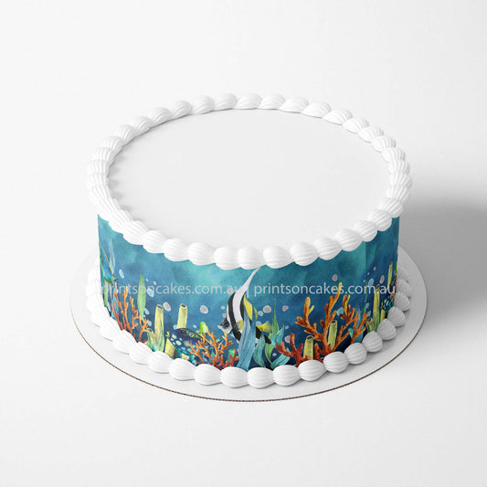 Under the Sea - Edible Icing Cake Wrap - Prints On Cakes - Edible Image service provider