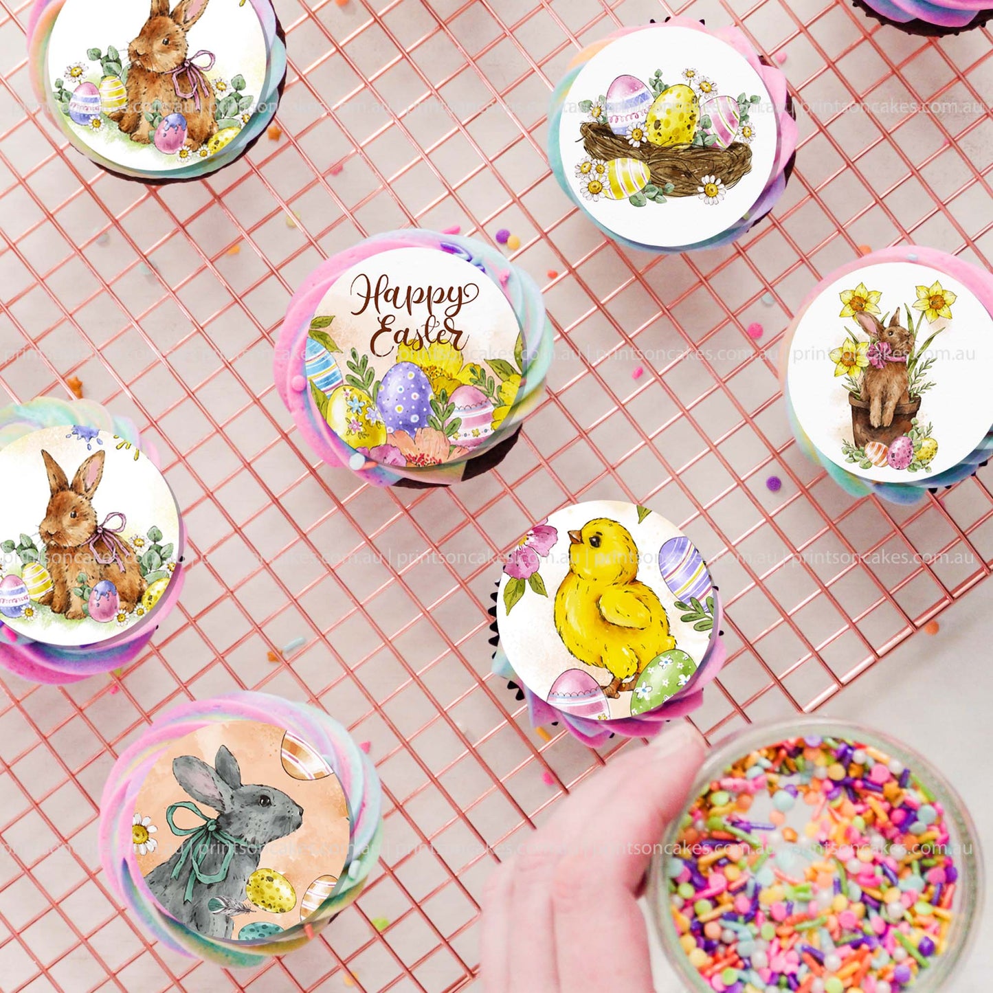 Vintage Easter - Edible Icing Images - printsoncakes - Edible Image service provider