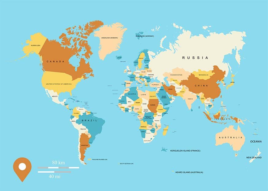 World Map - Edible Icing Cake Wrap – Printsoncakes