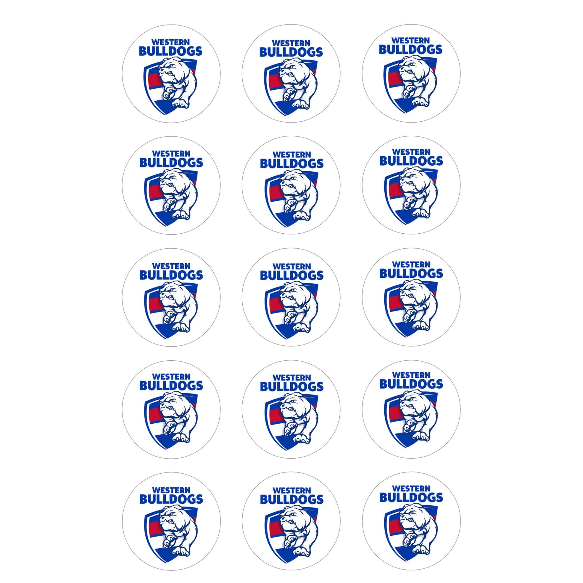 Decorate your cupcakes or cookies to support your favourite Western Bulldogs footy team with these eye-catching edible icing prints.