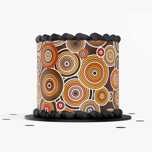 Aboriginal Art  Edible Icing Cake Wrap