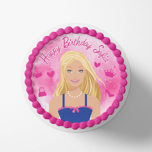 Barbie Doll Edible Icing cake print topper 