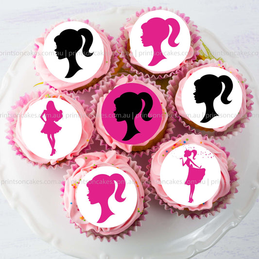 Barbie Doll Inspired Cupcake Edible Icing Images