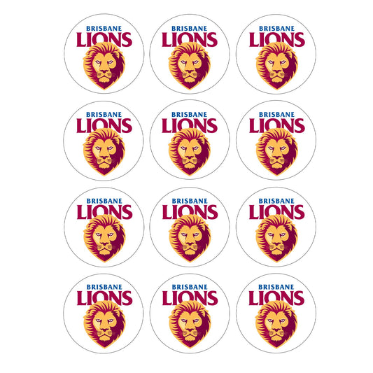 Brisbane Lions Footy club edible icing toppers