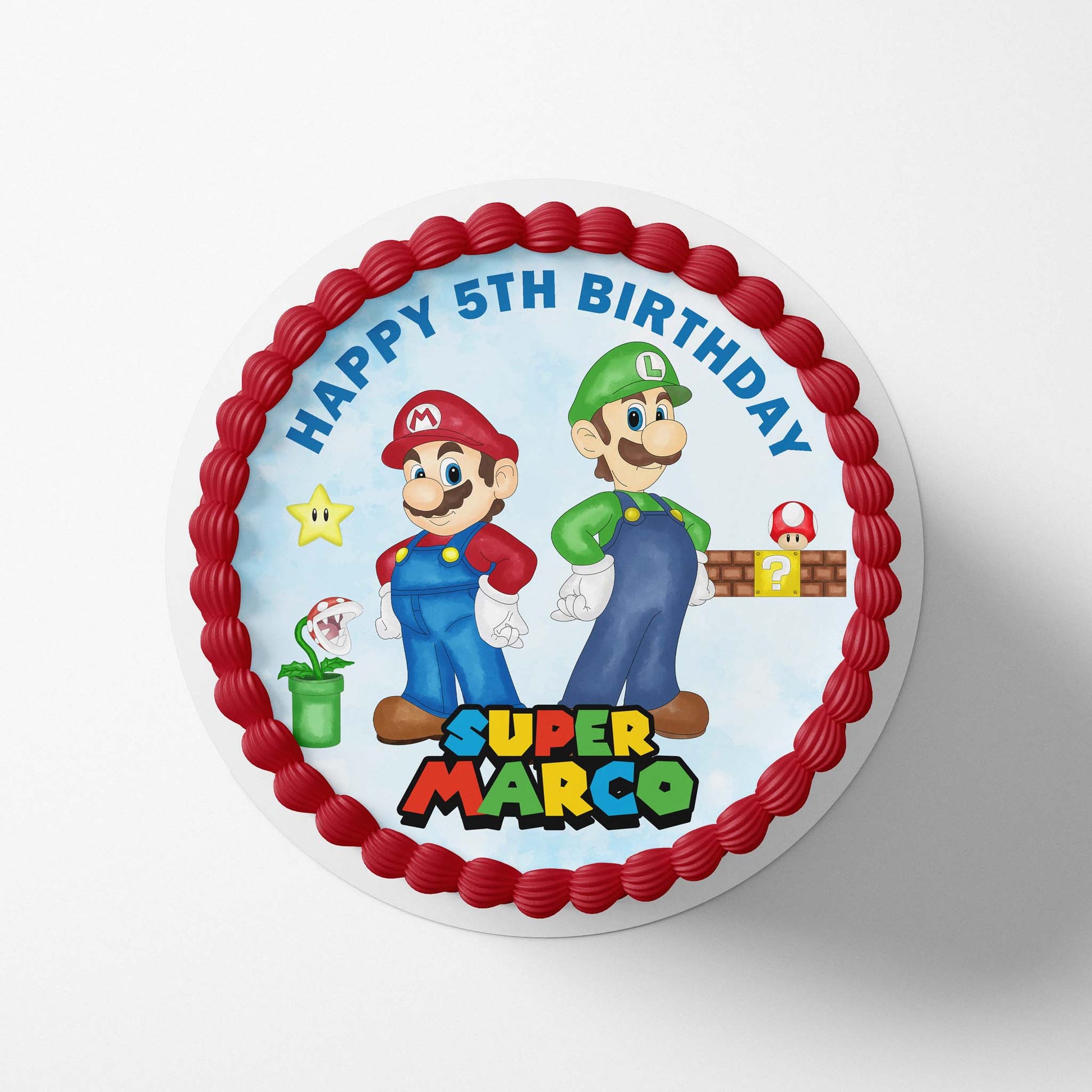 Mario & Luigi - Super Mario Bothers - Edible Icing Toppers – printsoncakes