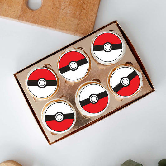 Pokémon Poke Ball Edible Icing Cupcake toppers