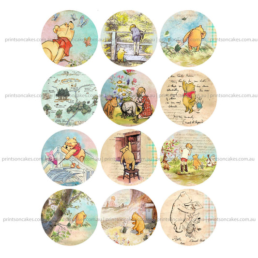Winnie The Pooh edible icing images cupcake roppers