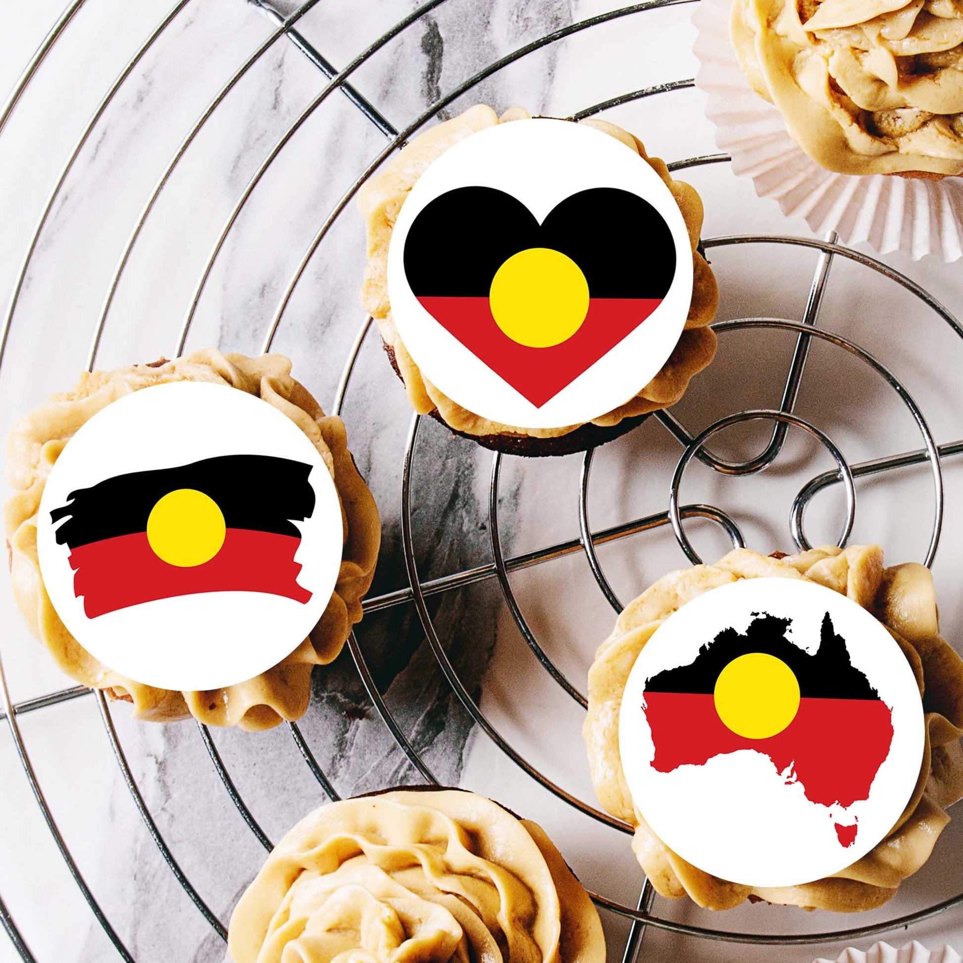 Australian Aboriginal Flag - Edible Icing Images - printsoncakes - Edible Image service provider