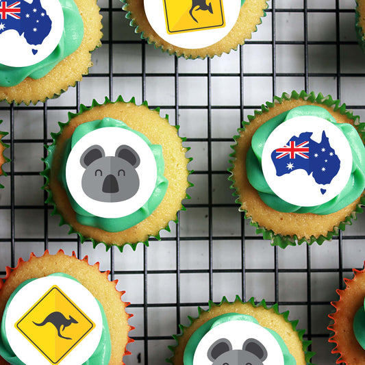 Australian Icon – 5cm (2 inch) Cupcake Icing Sheet – 15 Toppers Per Sheet - printsoncakes - Edible Image service provider