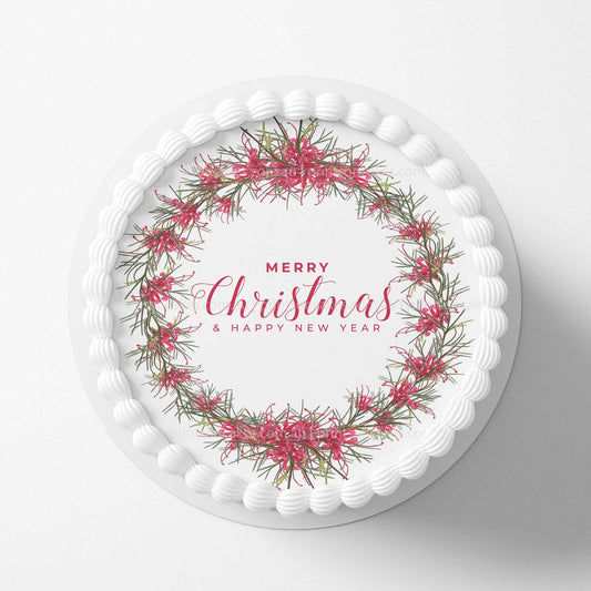 Australian Native Grevillea Flowers Christmas – Pre - cut - Edible Icing Images - printsoncakes - Edible Image service provider