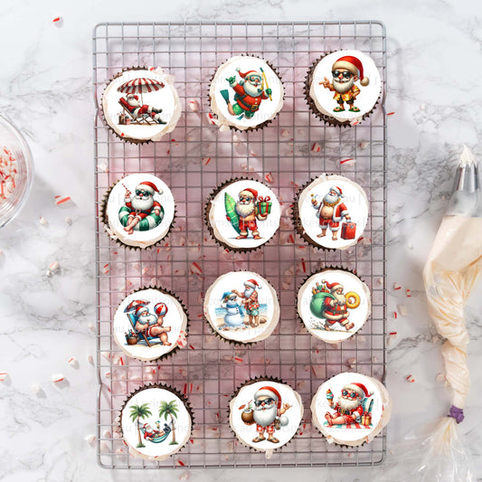 Australian Summer Christmas – Pre - cut - Edible Icing Images - printsoncakes - Edible Image service provider