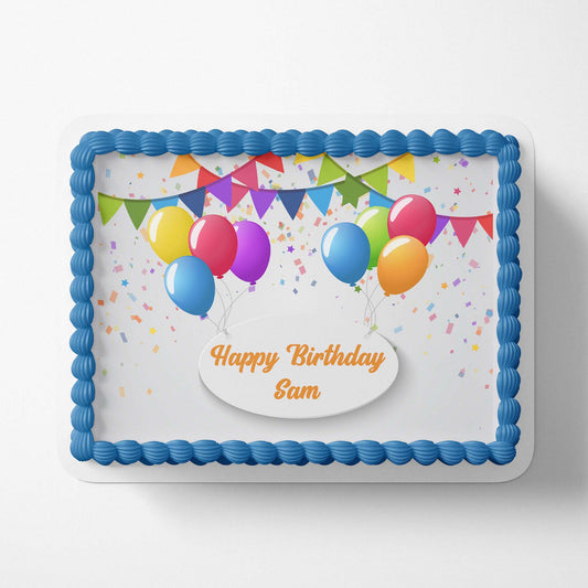 Birthday Balloons - Personalised Edible Image toppers - printsoncakes - Edible Image service provider