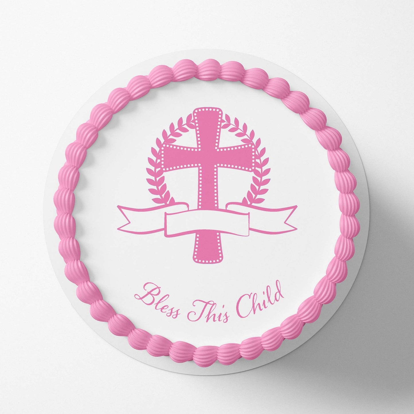 Bless This Child Pink - Edible Icing Image - printsoncakes - Edible Image service provider