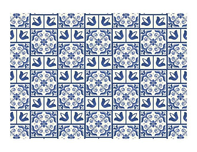 Blue Portuguese Tiles - Icing Cake Wrap - printsoncakes - Edible Image service provider