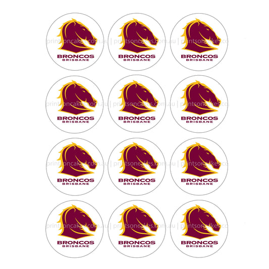 Brisbane Broncos NRL Club - Edible Icing Images - Prints On Cakes - Edible Image service provider