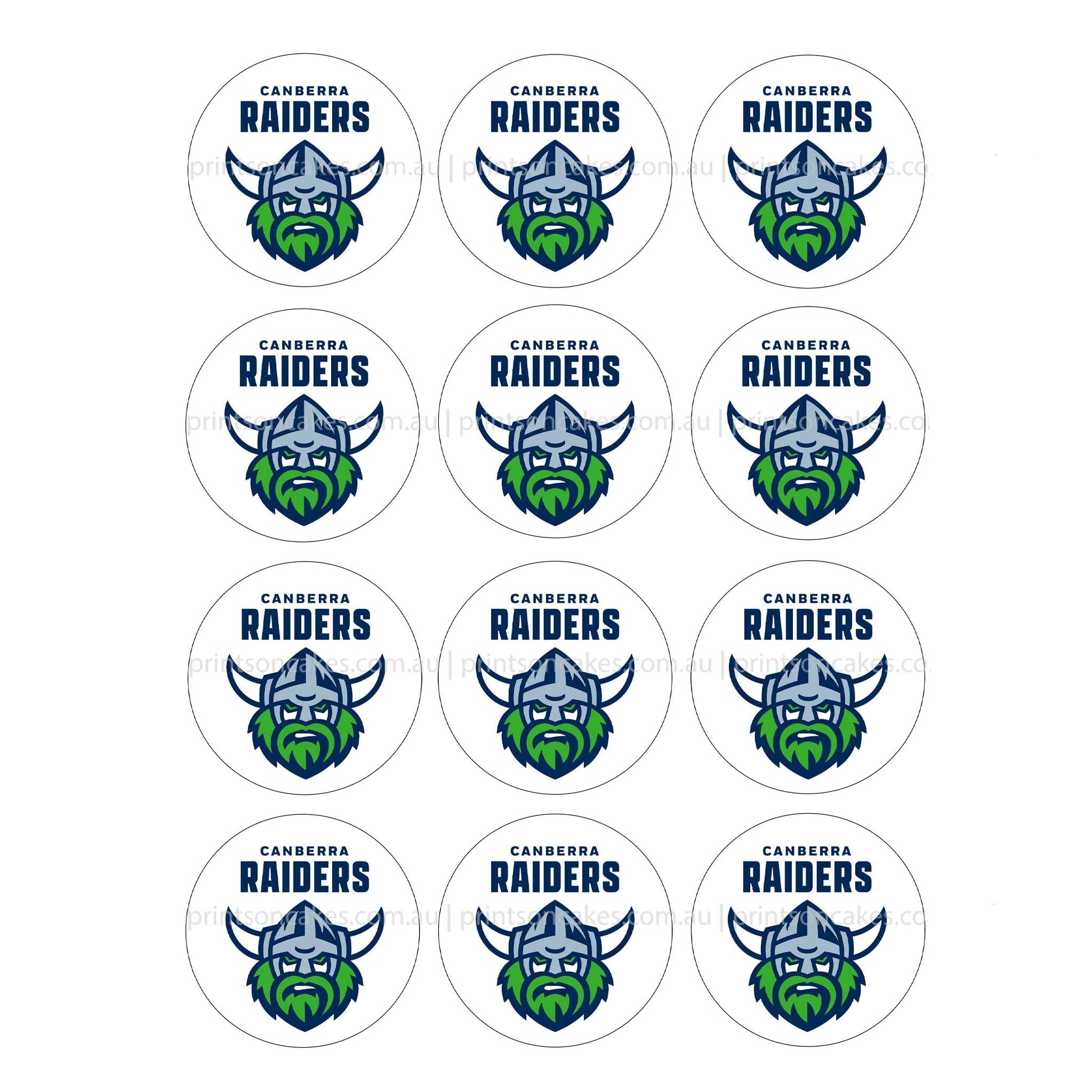 Canberra Raiders NRL Club - Edible Icing Images - Prints On Cakes - Edible Image service provider