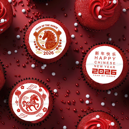 Chinese New Year 2026 Year of the Horse - Edible Icing Images - Prints On Cakes - Edible Image service provider