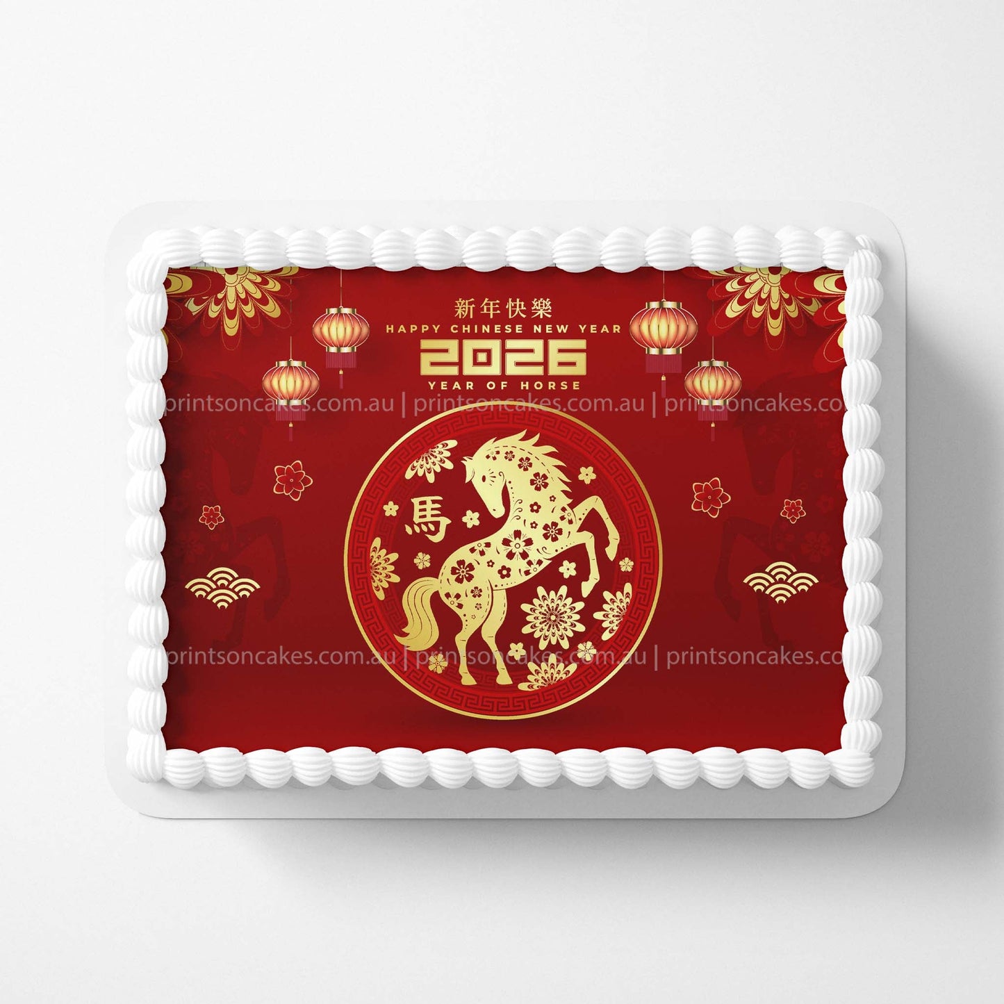 Chinese New Year 2026 Year of the Horse - Edible Icing Images - Prints On Cakes - Edible Image service provider