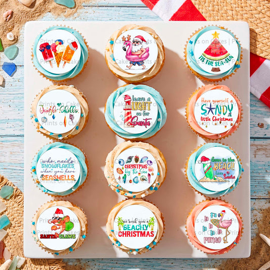 Christmas by the Sea - Edible Icing Images - Prints On Cakes - Edible Image service provider