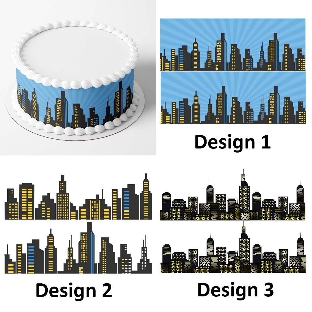 City Night skylines - Edible Icing Cake Wraps - printsoncakes - Edible Image service provider