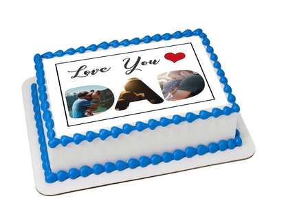 DAD Photo Frame - Custom Edible Icing Image - printsoncakes - Edible Image service provider